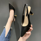 Mode d'été nouveau bout pointu talon aiguille bouche peu profonde respirant PU confortable et élégant chaussures pour femmes sandales Sexy