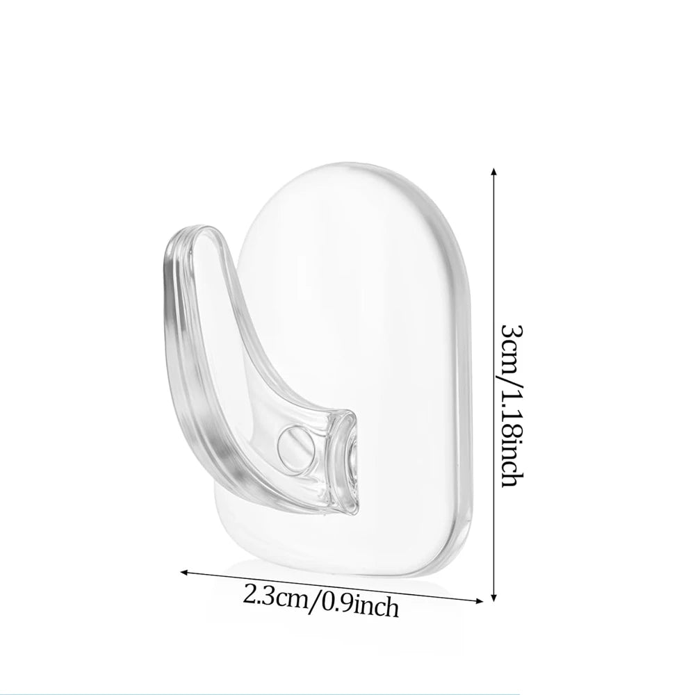 Mini crochet adhésif transparent et résistant pour porte de cuisine, miroir de salle de bain, armoire, rangement de bijoux, sans marques, sans perçage requis