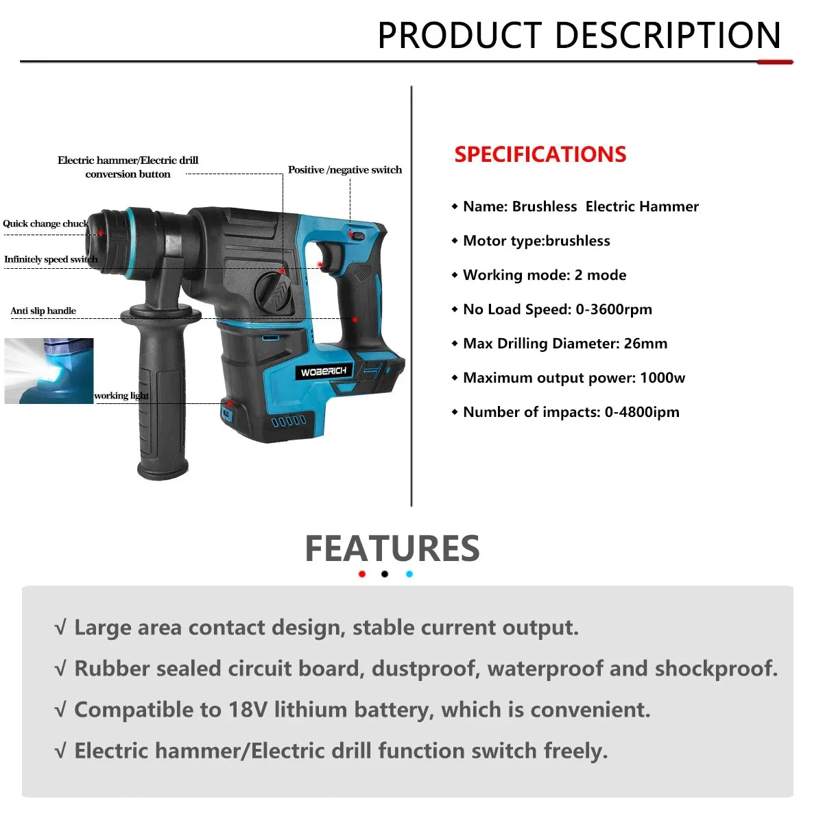 Makita-Perceuse à Percussion Électrique Sans Fil, Rechargeable, Sans Batterie, 18V