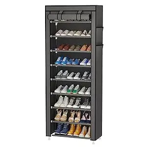Étagère à chaussures simple avec rangement anti-poussière, armoire à chaussures multi-niveaux, support de rangement pour entrée de dortoir