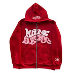Sweat-shirt à capuche avec fermeture éclair et lettres américaines rétro, adapté aux hommes et aux femmes portant une veste Y2K, cardigan automne/hiver