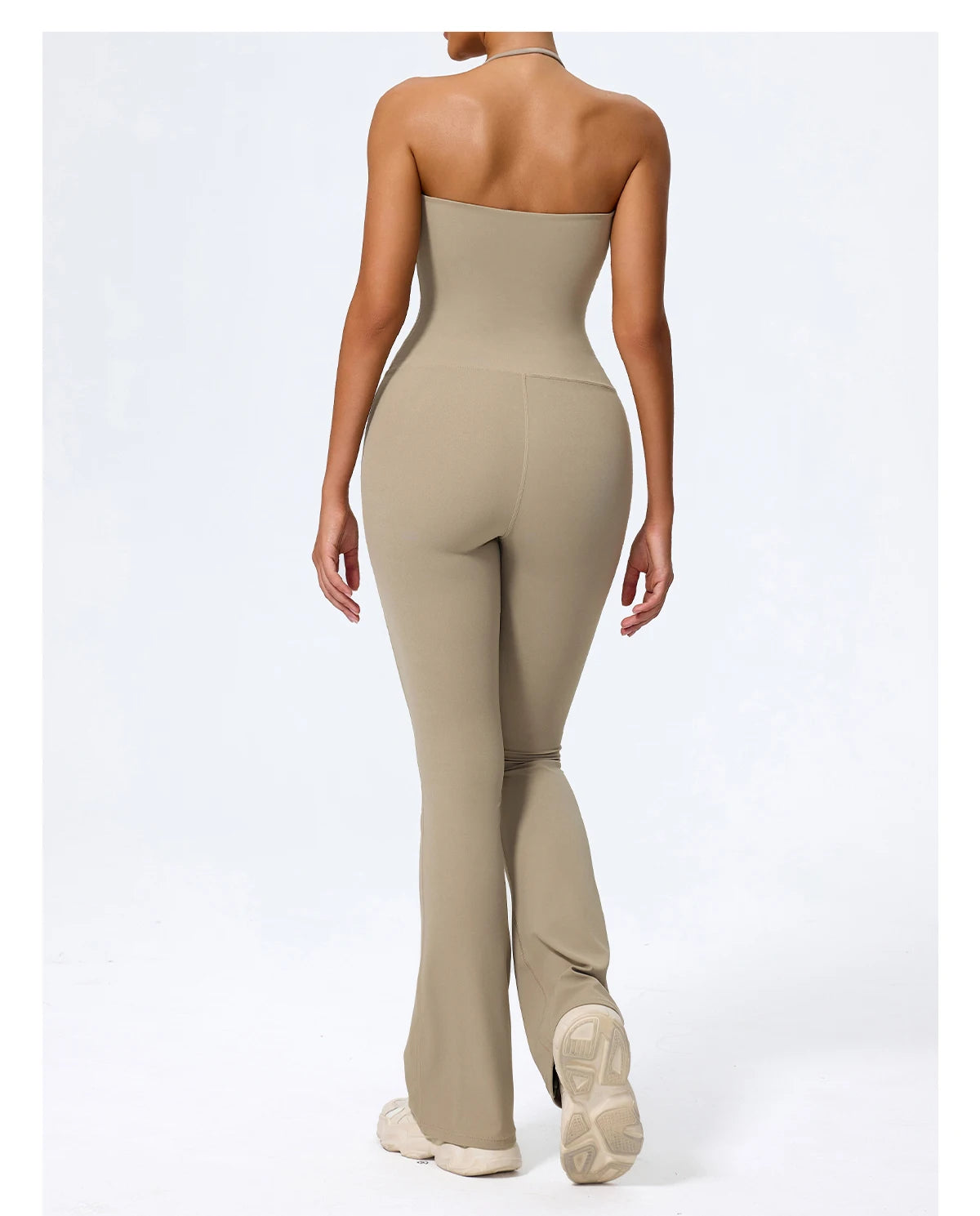 Nouvelle combinaison de yoga sans manches pour femme, salopette évasée de sport à dos nu pour la gym, tenue de sport pour femme