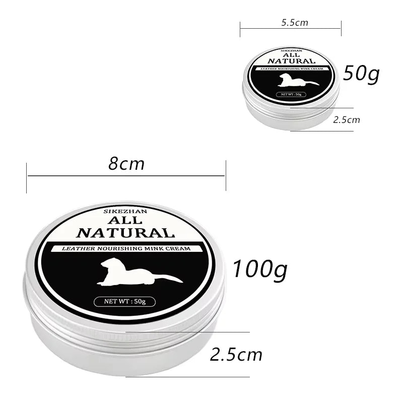 Crème de nettoyage du cuir de voiture, huile d'entretien des sièges, restauration du cuir, huile de vison, crème, canapé en cuir, polissage intérieur de voiture