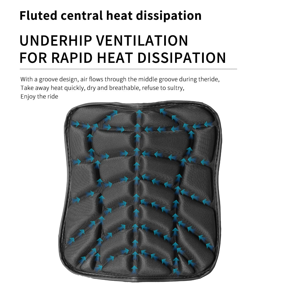 Coussin de siège de moto 3D en gel confortable, respirant, universel, absorbant les chocs, pour siège de moto