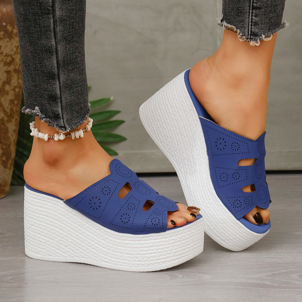 Été décontracté femme sandales en plein air plate-forme antidérapante sandales à talons compensés femmes anti-dérapant confortable chaussures De créateur Zapatos De Mujer