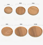 Plateau rond de Style japonais, assiette de service alimentaire, assiette de collation en bois, bol à thé, thé naturel, plats de serveur de nourriture, plateau de boisson WF