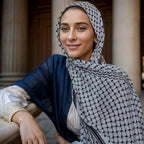 Châle Musulman en Mousseline de Soie Imprimé, Hijab Arabe du Moyen-Orient, Keffiyeh, Palestine, 180x70cm
