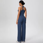 2 pièces/ensemble sport Fitness vêtements Yoga ensemble femme dos nu absorbant les chocs course en forme de I gilet mince jambe large pantalon Yoga ensemble