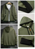 Cardigan épais à capuche et fermeture éclair pour homme, vêtement d'extérieur décontracté, sweat-shirt à la mode, Style transfrontalier, nouvelle collection automne hiver