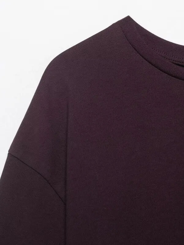 T-shirt asymétrique à manches mi-longues pour femmes, avec garniture en dentelle, pour la rentrée scolaire, tenue décontractée quotidienne, haut polyvalent à la mode, 4 couleurs