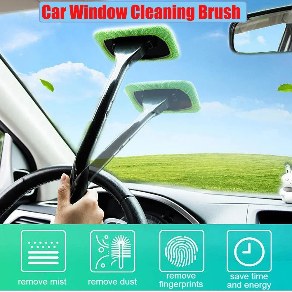 Brosse de nettoyage de pare-brise avant de voiture, dissolvant de poussière de voiture pour enlever le brouillard, grattage de vitres, outils de nettoyage de voiture