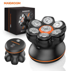 MAXGROOM 7D tête rasoirs pour hommes chauve humide/sec rasoir électrique tondeuse à cheveux USB LED Rechargeable affichage tondeuse à barbe étanche