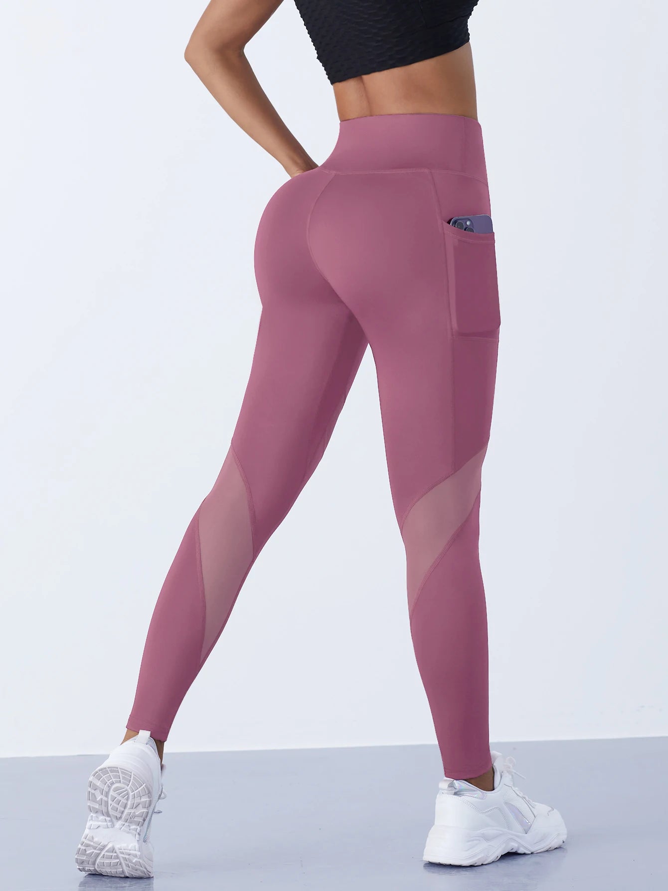 Pantalon de Yoga en maille pour femmes, 1 pièce, Leggings façonnant, taille haute, contrôle du ventre, hanches, course à pied, entraînement, vêtements de sport