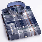 Chemise Oxford à manches longues pour hommes, grande taille 7xl, 100% coton, coupe cintrée, formelle, unie, à carreaux, vêtements de bureau élégants, nouvelle collection