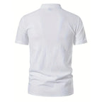 Chemise rétro à manches courtes pour hommes, en coton et lin, légère, respirante, couleur unie, hauts à la mode, col en v Pirate, chemises élégantes pour hommes