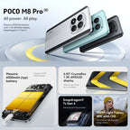 Nouveau smartphone POCO M8 Pro 5G version globale, Snapdragon 7s Gen 4, HyperCharge 100W, 6500mAh, écran 6,83 pouces 1,5K, NFC