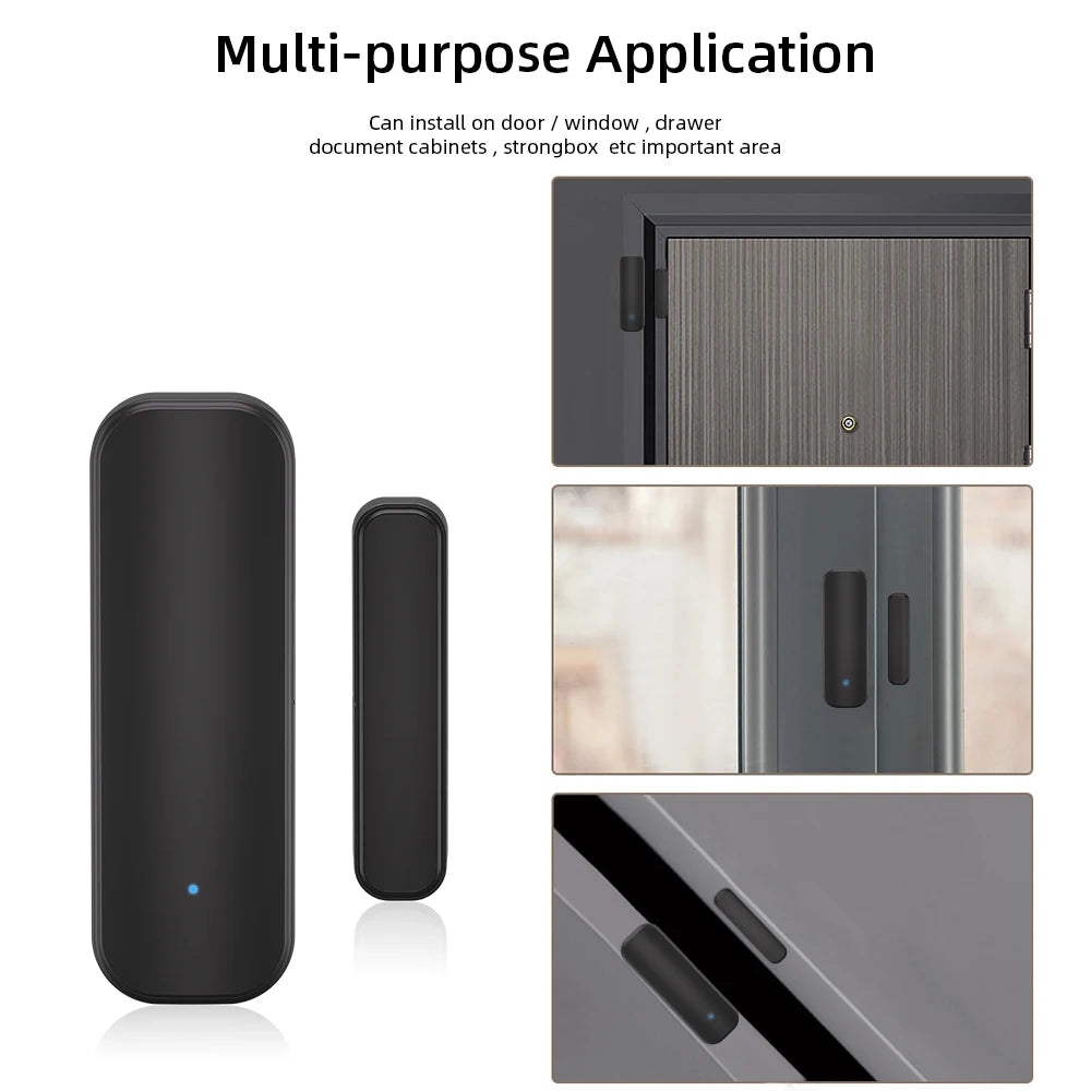 Capteur de porte WiFi ou Zigbee, avec application Tuya Smart Life, alerte de fenêtre, détecteur magnétique, capteur de porte de maison sans fil