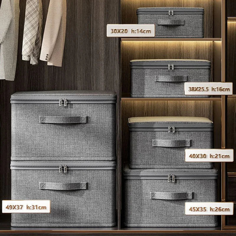 Boîte de rangement pour vêtements avec fermeture éclair, sac de rangement pliable de grande capacité pour vêtements et couettes, organisateur de garde-robe, boîte de rangement pour sous-vêtements