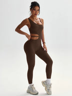 Beau design au dos, leggings de yoga sexy une pièce, adaptés aux combinaisons de sport respirantes et à séchage rapide pour femmes.