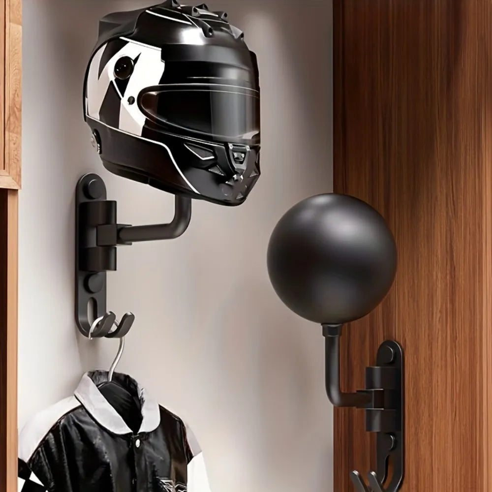 Multifonctionnel Porte-casque Rotatif à 180° Casque de moto Accessoires moto Crochet à griffes Fixé au mur à suspendre Chapeau Veste
