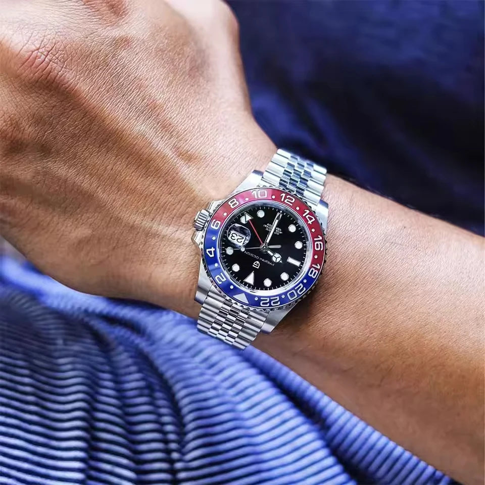 PAGANI DESIGN 40mm automatique GMT montre-bracelet en acier inoxydable étanche hommes montre haut de gamme mécanique sport montres hommes PD-1662