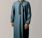 Nouveaux hommes musulmans à manches longues Robe pull Abaya Daffah Jubba Thobe Pakistan saoudien arabe caftan Islam vêtements Robe de prière Afghan