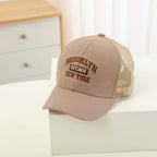 Casquette de Baseball en maille avec lettres brodées pour enfants, chapeau d'été pour bébé, garçon et fille, en coton, à rabat, Hip Hop, chapeau de pêche
