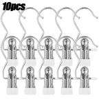Pinces à linge en acier inoxydable, 5 à 30 pièces, pinces à linge, crochet Portable, pince à vêtements suspendue, organisateur de vêtements de garde-robe