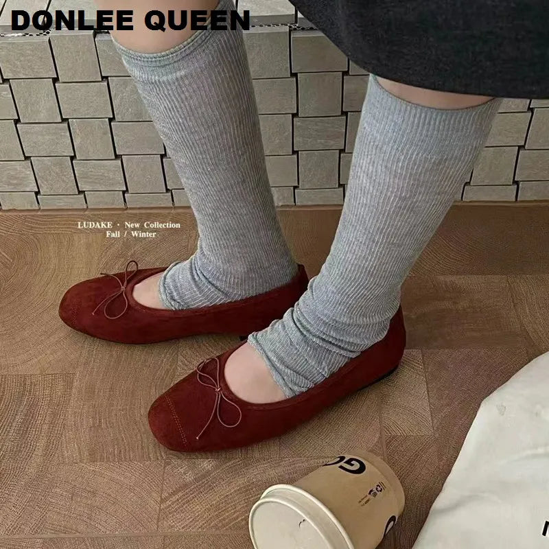 Mocassins ronds décontractés pour femmes, mocassins à enfiler, chaussures plates pour femmes, nœud papillon, ballerine douce, document Candy, mode