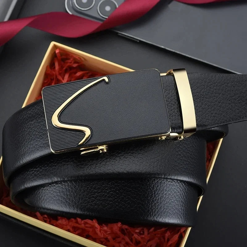 Ceinture pour hommes d'affaires de mode véritable marque de luxe ceinture boucle en métal ceinture en cuir PU de haute qualité ceinture souple avec pantalon Cargo jean