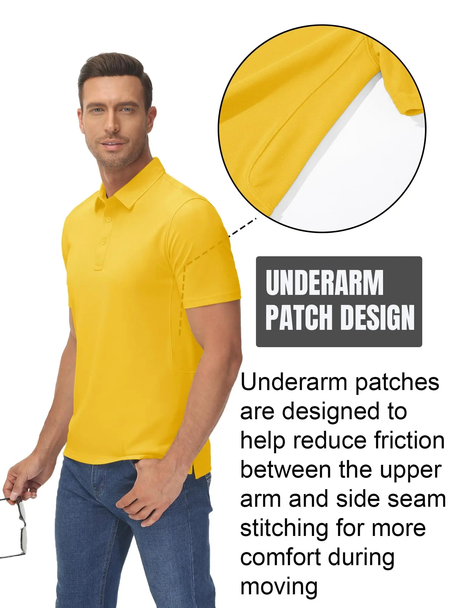 TACVASEN-Polo d'été 72% en coton pour homme, t-shirt de golf respirant, sport actif, randonnée, t-shirts de travail décontractés