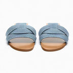 Pantoufles d'Été à la Mode pour Femme, Chaussures d'Extérieur Décontractées, Respirantes, Plates en Forme de T, Souples et Confortables, Sandales à Talons Ouverts