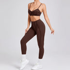 Ensemble de yoga pour femme, survêtement d'entraînement, legging athlétique imbibé, legging push-up de gym, soutien-gorge de fitness, vêtements de sport, vêtements actifs, nouveau