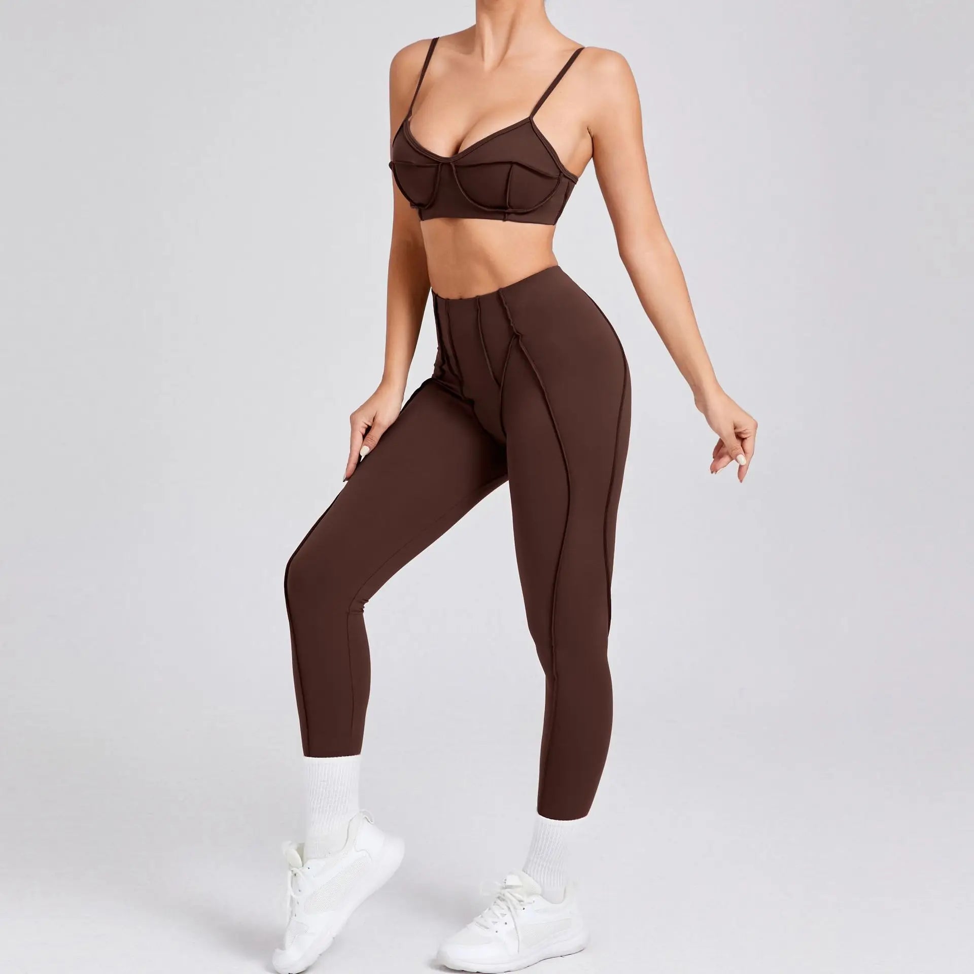 Ensemble de yoga pour femme, survêtement d'entraînement, legging athlétique imbibé, legging push-up de gym, soutien-gorge de fitness, vêtements de sport, vêtements actifs, nouveau