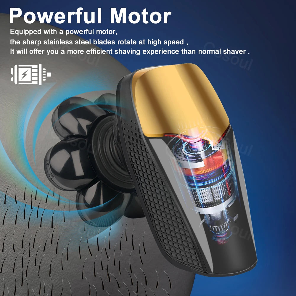 Rasoir pour hommes rasoir électrique puissant tête chauve rasoir barbe machine à raser pour hommes rasoir mari cadeau petit ami