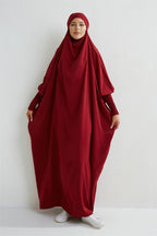 Abaya musulman à capuche manches smockées une pièce Robe de prière femmes Jilbab vêtements islamiques dubaï saoudien Robe noire modestie turque