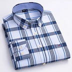 Chemise Oxford à manches longues pour hommes, grande taille 7xl, 100% coton, coupe cintrée, formelle, unie, à carreaux, vêtements de bureau élégants, nouvelle collection