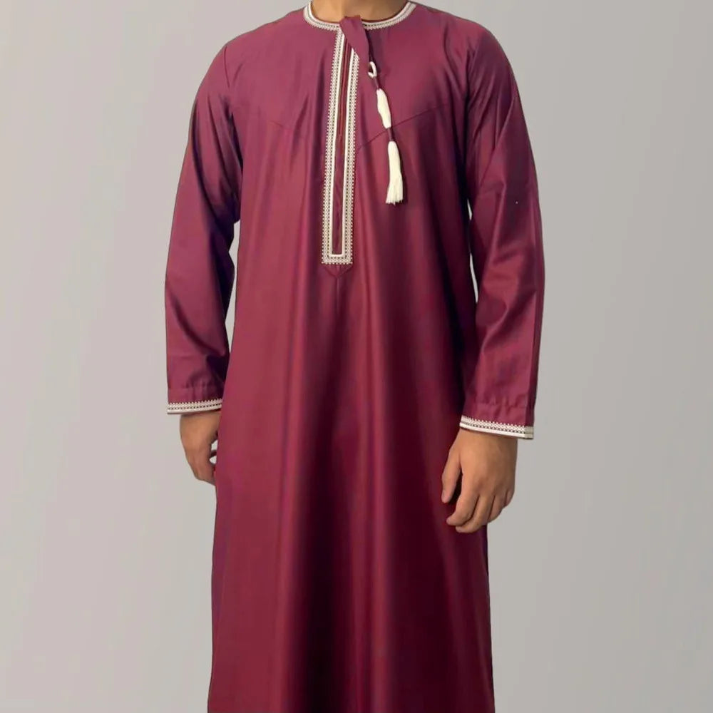 Nouveaux hommes musulmans à manches longues Robe pull Abaya Daffah Jubba Thobe Pakistan saoudien arabe caftan Islam vêtements Robe de prière Afghan