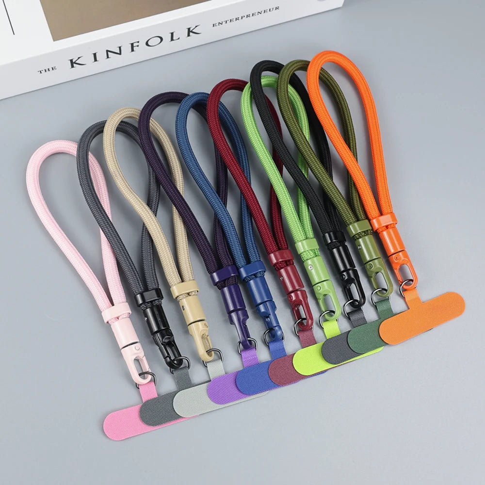 Lanière de téléphone portable universelle réglable, dragonne courte avec conception Anti-chute autobloquante, sangle de téléphone en Polyester Durable