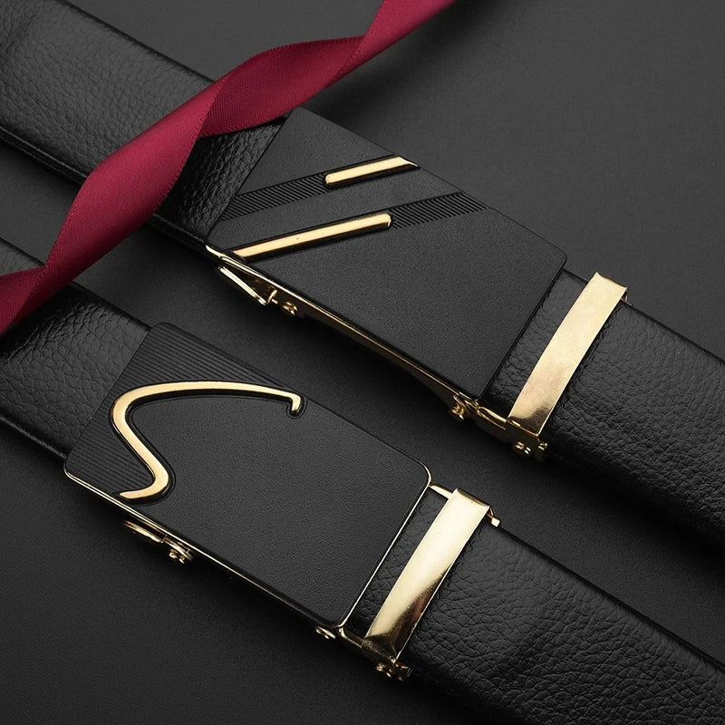 Ceinture pour hommes d'affaires de mode véritable marque de luxe ceinture boucle en métal ceinture en cuir PU de haute qualité ceinture souple avec pantalon Cargo jean