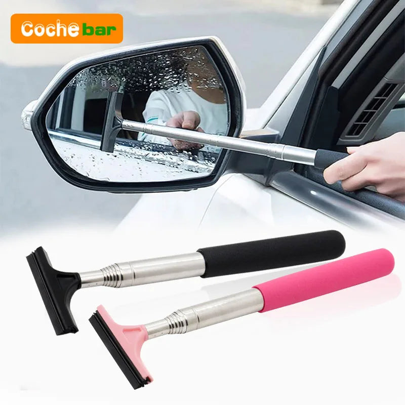 Outil de nettoyage d'essuie-glace de rétroviseur de voiture, nettoyeur de brume de verre automatique, grattoir, accessoires de voiture, poignée, brosse de nettoyage de vitres télescopique
