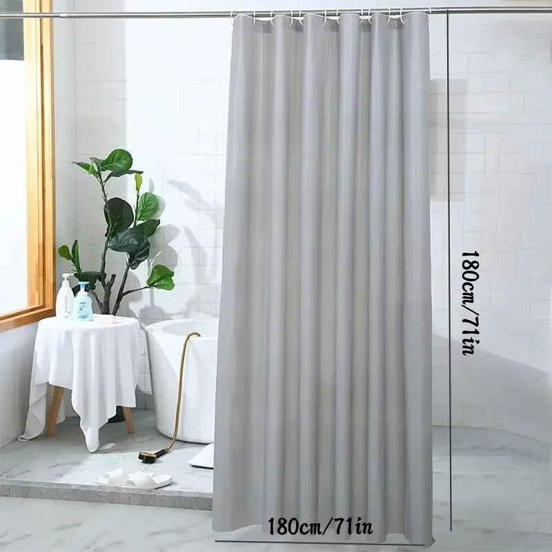 PEVA rideau de douche imperméable moisissure salle de bain rideau solide vague fenêtre Tulle maison luxe avec crochets lourd S pli ondulé douche
