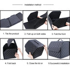 Boîte de rangement pour coffre de voiture, grande capacité, outils multi-usages automobiles, sac de rangement, rangement, rangement, cuir, pliable pour l'urgence