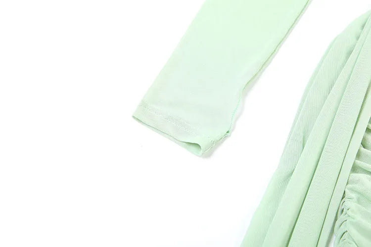 Kliou – Mini robe en maille Simple pour femmes, mode, couleur unie, sans bretelles, rubans, pompon, façonnant le corps, gants à manches longues