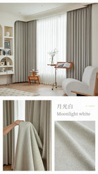 Rideaux en chenille beige épais à chevrons sur mesure pour salon, salle à manger, chambre à coucher – Décoration occultante de luxe et tendance