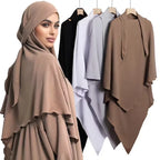 Parure de tête musulmane longue et élégante avec fermeture à nouer, foulard de prière Hijab islamique pour femmes, prêt à porter, Abaya Hijab pour le quotidien