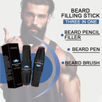 Bâton de remplissage de crayon à barbe et brosse pour hommes, stylo à barbe, bâton de retouche de racine de cheveux, couverture longue durée, maquillage pour moustache et cheveux