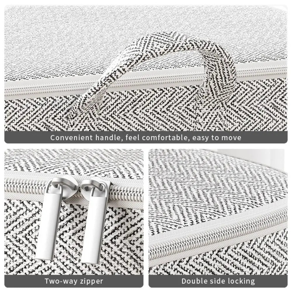 Sac de rangement de couette non tissé avec fermeture éclair veds, vêtements pliables, bacs de couette, conteneur, grande capacité, sac anti-poussière, organiser