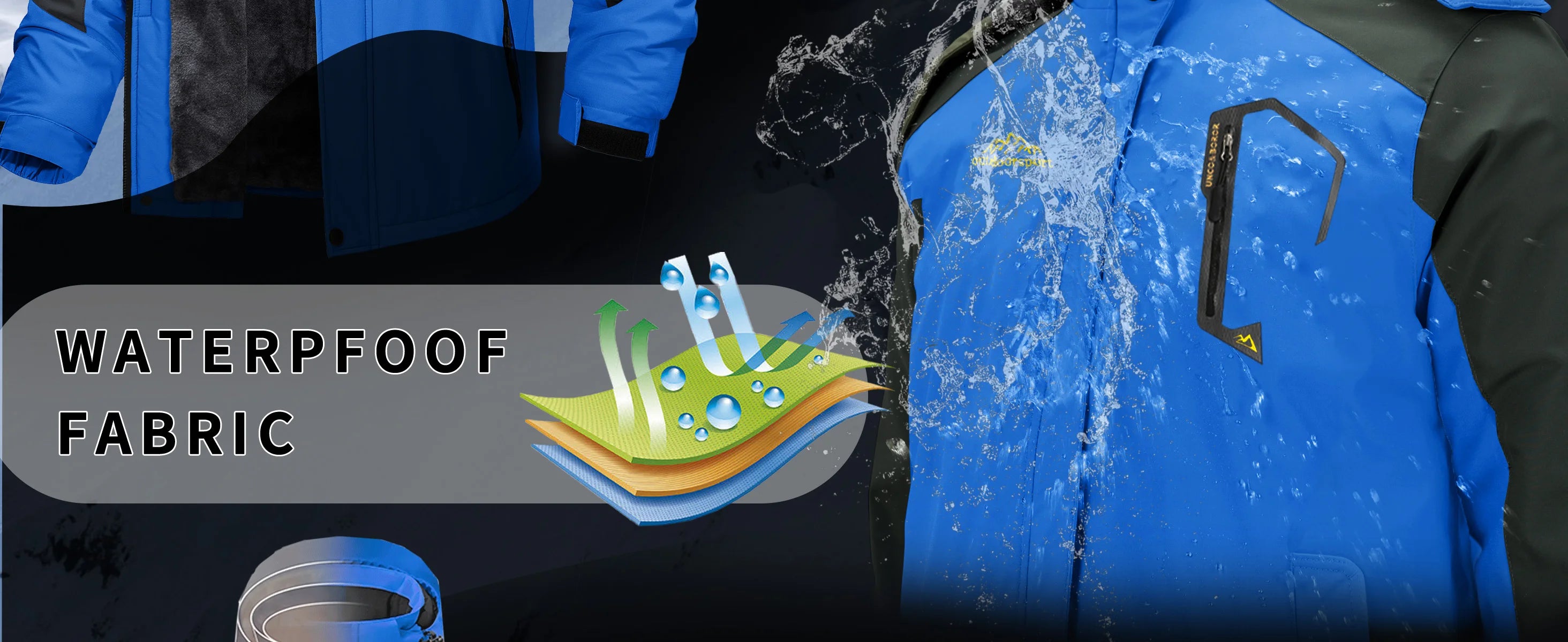 TACVASEN vestes de Ski d'hiver pour hommes manteaux polaires imperméables veste de Snowboard thermique isolée Parka imperméable avec capuche Parka homme