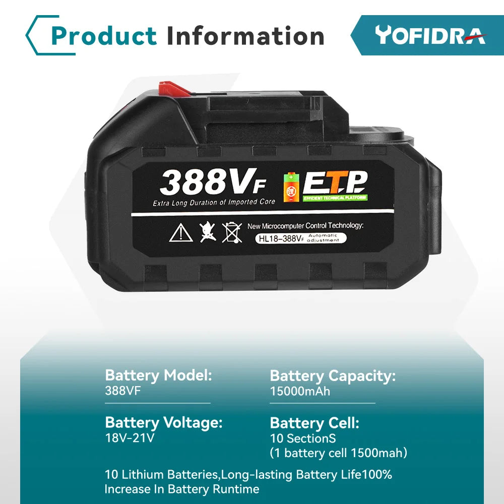 Yofidra 2000W pistolet thermique électrique pistolet à Air chaud portatif sans fil avec 3 buses sèche-cheveux industriel à domicile pour broche de batterie Makita